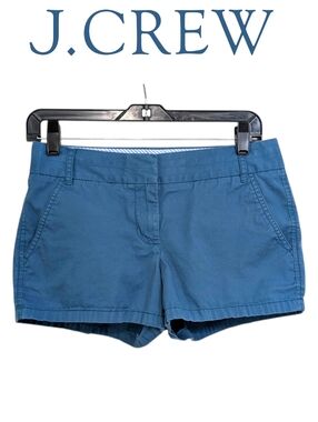 J. Crew Teal Blue 100% Cotton Chino Broken In Shorts - Size 2 Womens
